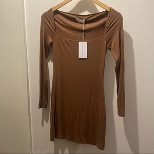 Nessa Mini Dress in Brown